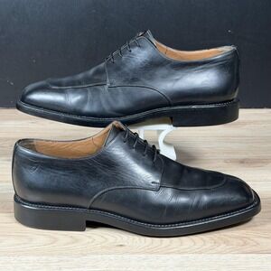 Toschi Calaveras Shoes Mens Size 11.5 Black Leather Derby Square Split Toe Italy